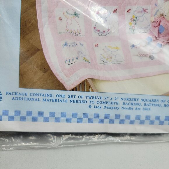 Jack Dempsey Needle Art Nursery Quilt Squares 9" Girls Pattern #21 Two Packs - Picture 4 of 8